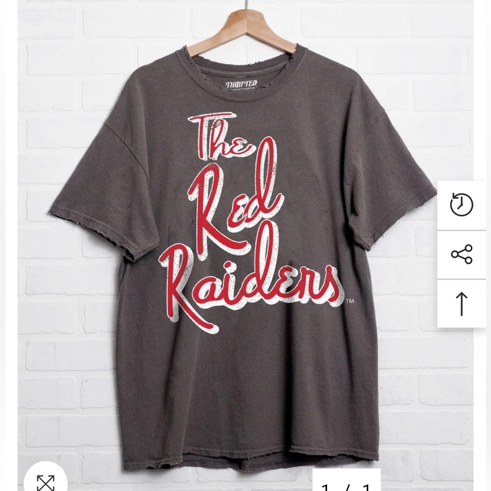 Thrifted Brand Gray “The Red Raiders” T-Shirt